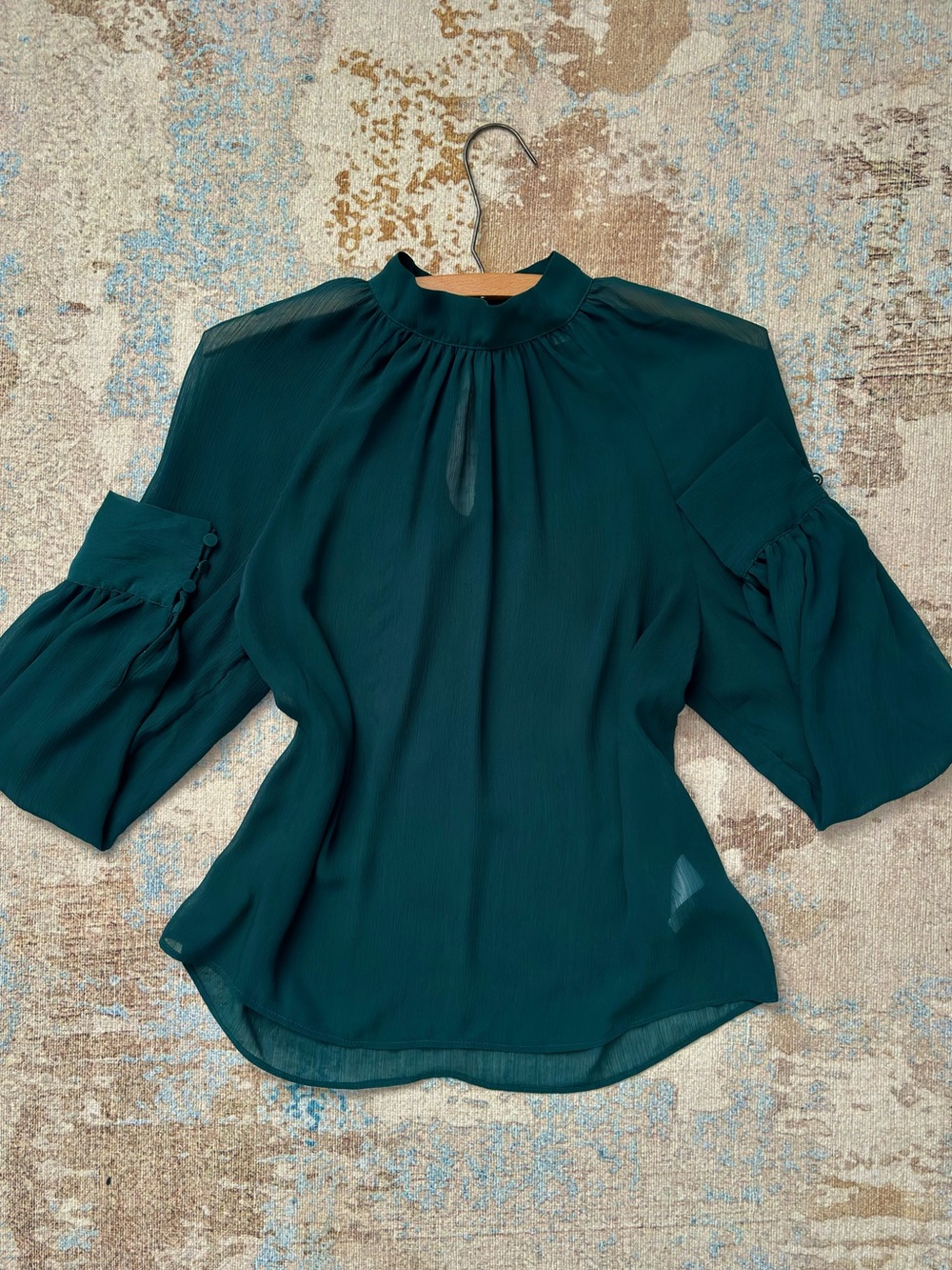 RW&CO rich deep green blouse